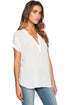 Sexy White V Neck Short Sleeve Oversize Chiffon Blouse